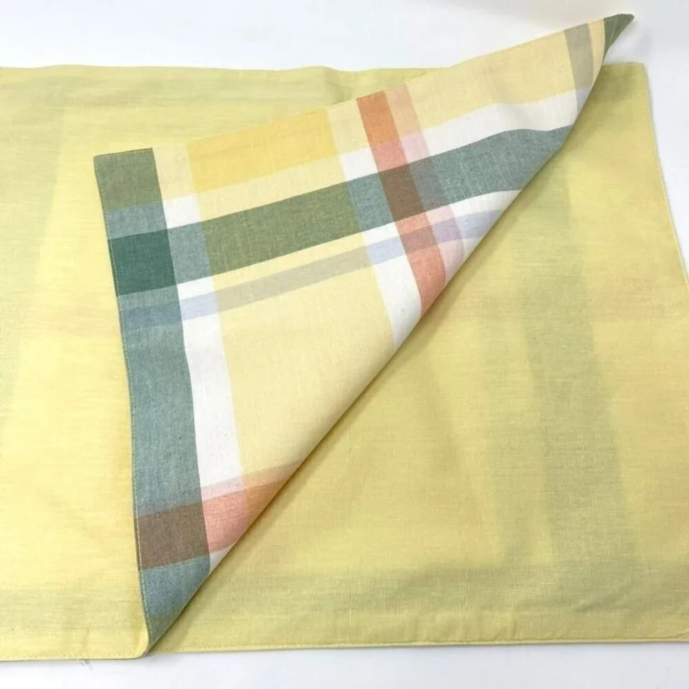 Target 2pk Yellow Plaid Placemats/Chargers Threshold 14 in x 19 in